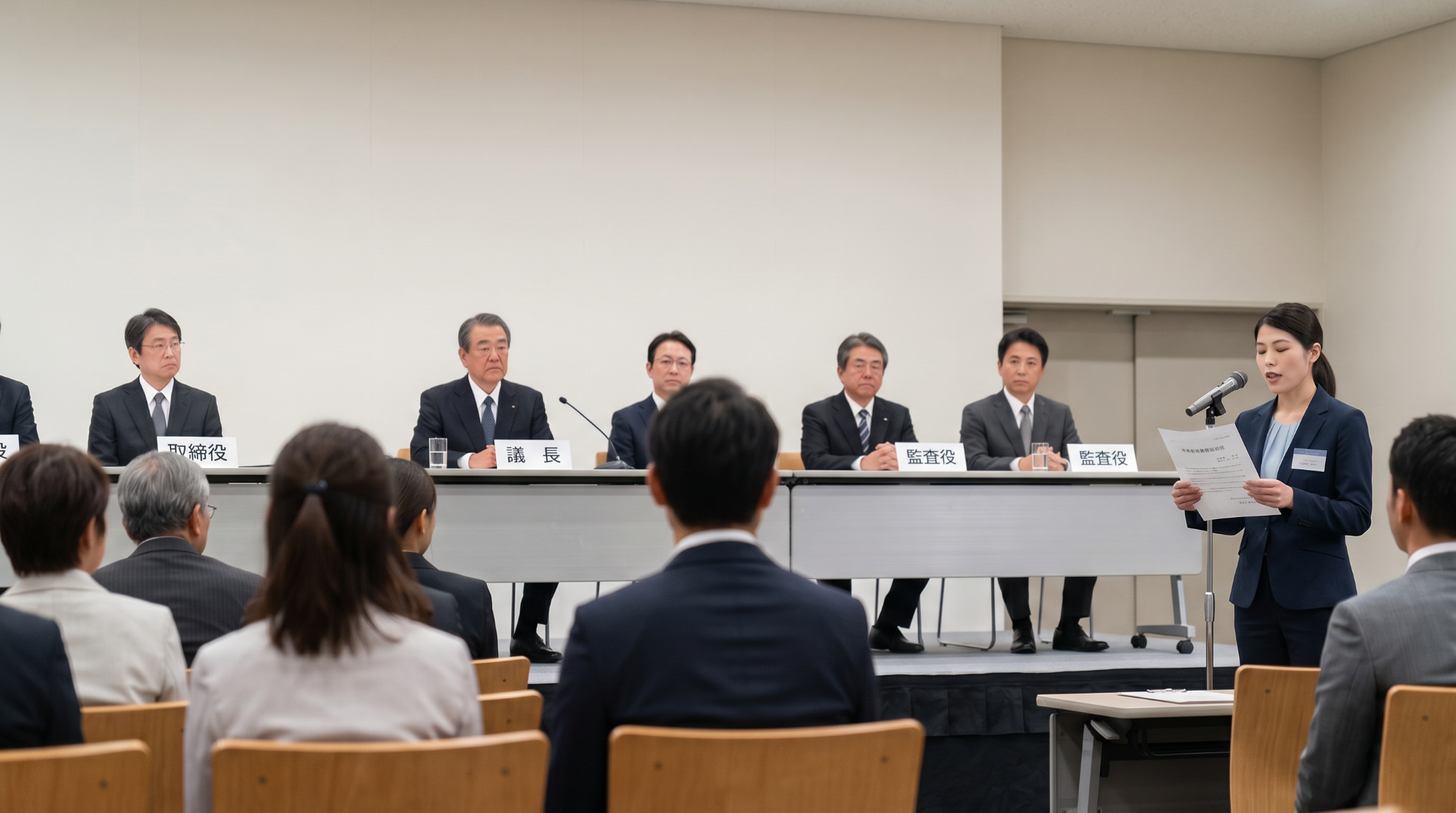 株主総会の議事進行の様子
